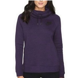 Nike Womens Rally Funnel Neck Hoodie Purple/Black